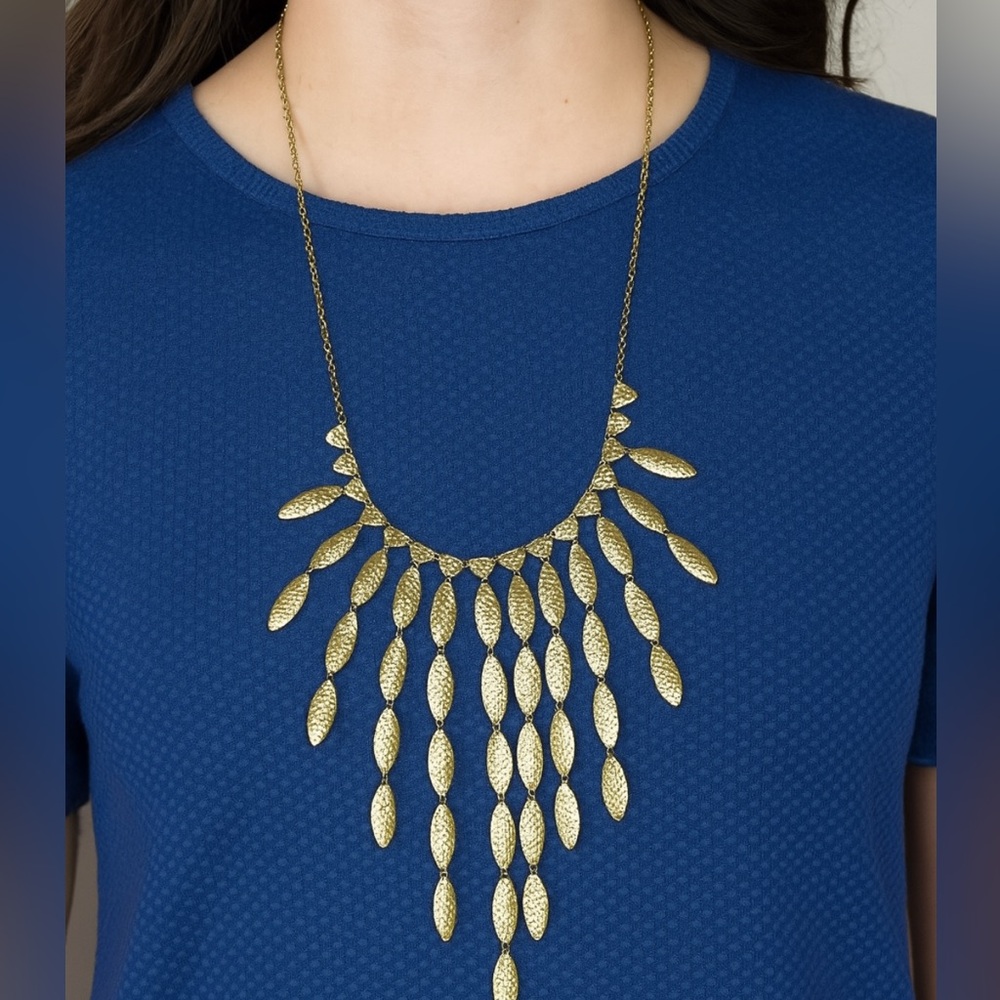 Michael Kors Gold tone Leaf Necklace 32”